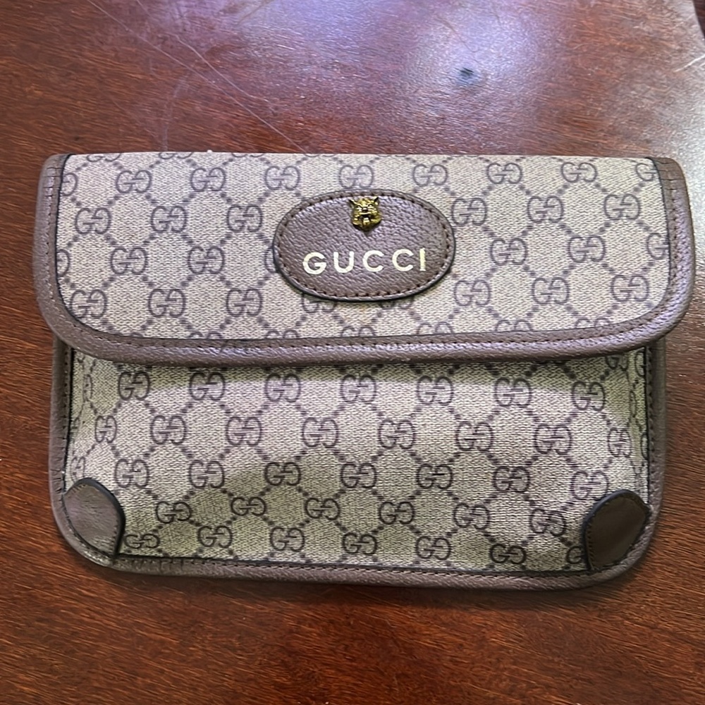Gucci Neo Vintage Beige and Brown Monogram Crossbody Bag